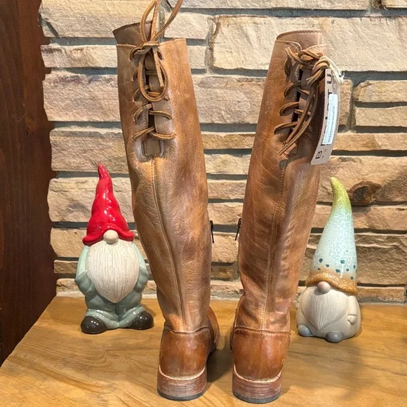 BED|STU Tan Leather Lace-Up Boots - Picture 4 of 10